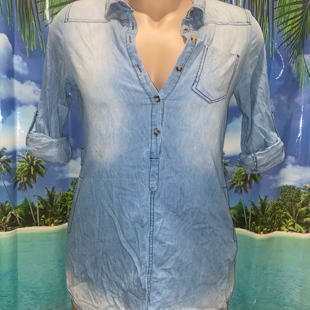 Denim long shirt